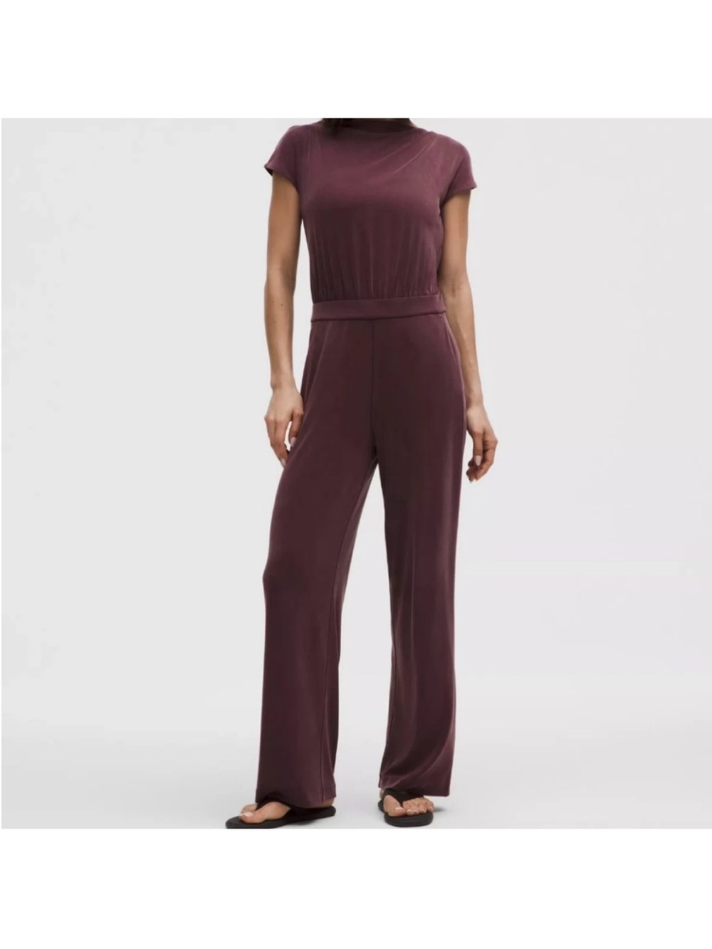 lululemon athletica Short-Sleeve Wide-Leg Jumpsuit in Plum